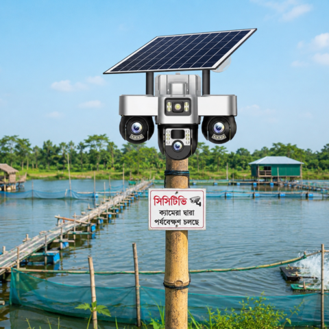 outdoor solar three lens IP Camera