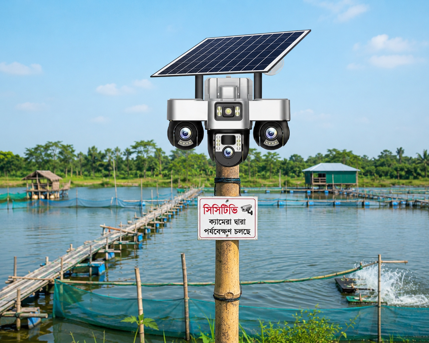 outdoor solar three lens IP Camera