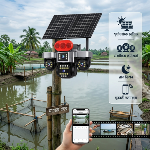 4-Lens Solar SIM Outdoor Camera — নিরাপত্তায় আরও শক্তিশালী সমাধান