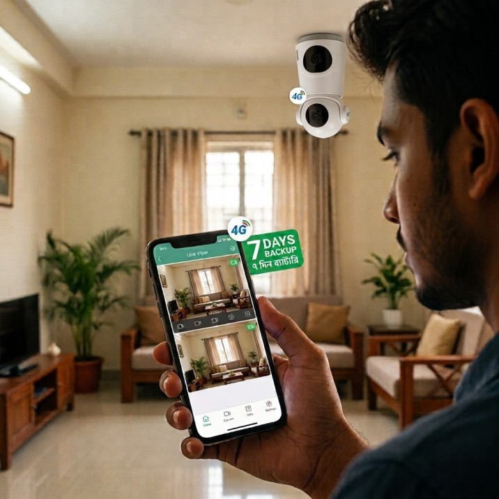 ৭ দিন ব্যাকআপ ডুয়াল লেন্স ১ PTZ আইপি ক্যামেরা - Image 3